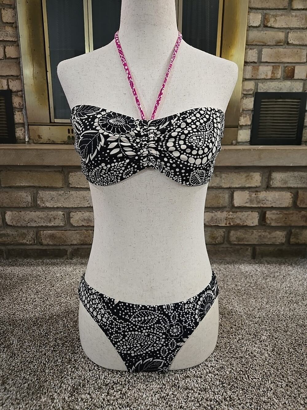 Aeropostale Vtg Y2K Bikini Swimsuit Womans Sz Medium Bandeau Top Classic Bottom